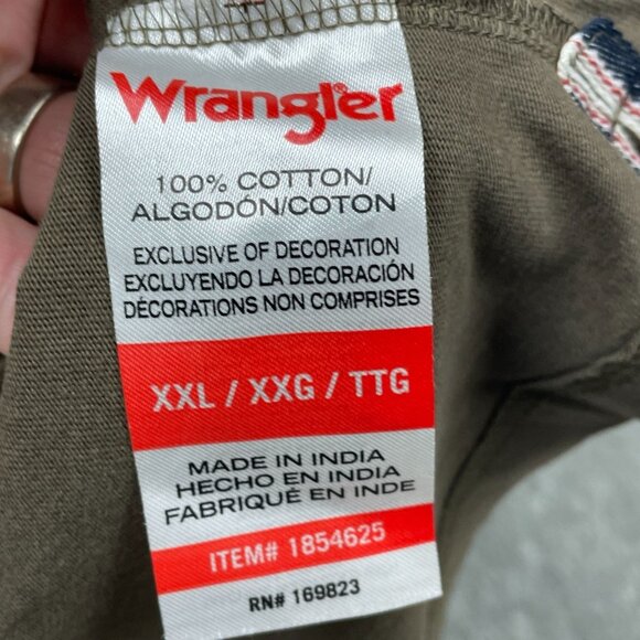 Wrangler Mens Brown Pocket T-Shirt Relaxed Fit XXL Cotton Blend a1152 - Picture 7 of 9